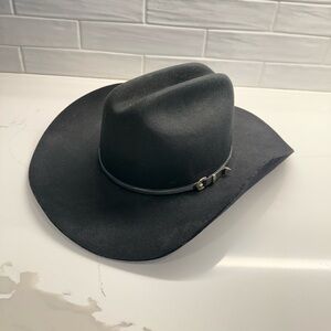 Vintage Bailey Western Cowboy Hat Black 100% Wool Size 7 1/8 USA Made